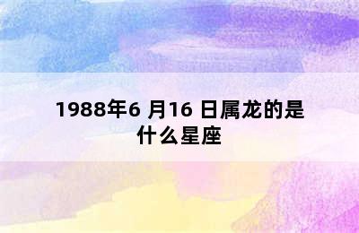 1988年6 月16 日属龙的是什么星座